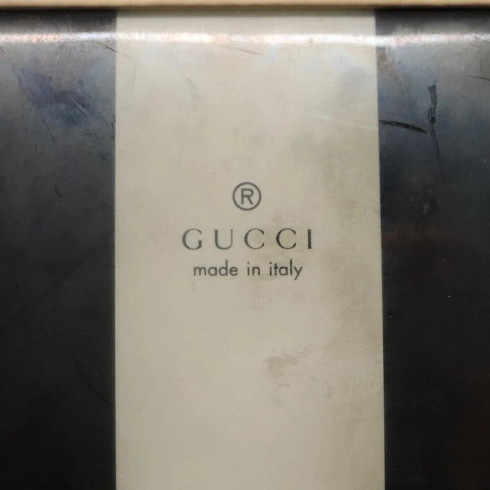 GUCCI Sherry Line Hand Bag Canvas White Black Auth ep7988 - Picture 4 of 15